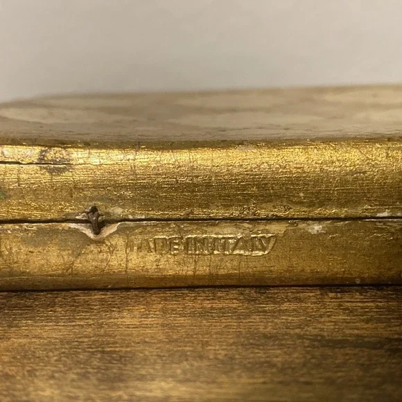 Antique Gold Gilt Florentine Wood Diptych Saint Francis Assisi A SIMPLE PRAYER - Picture 11 of 15